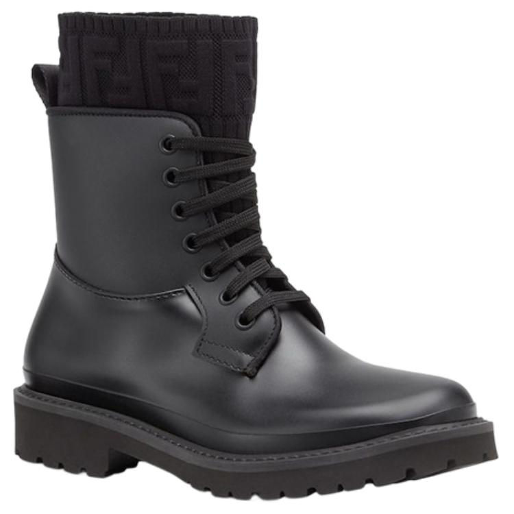 FENDI Women's Rockoko PVC Biker Boot 'Black'