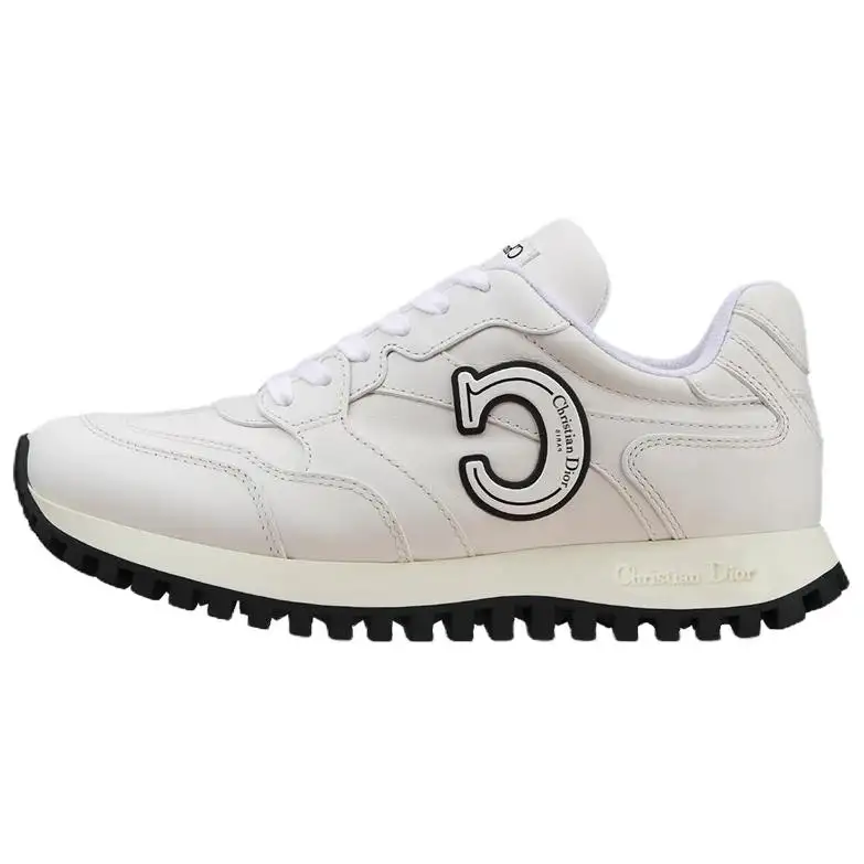 DIOR C'est Dior Cow Leather Low top Casual Shoes Women's White