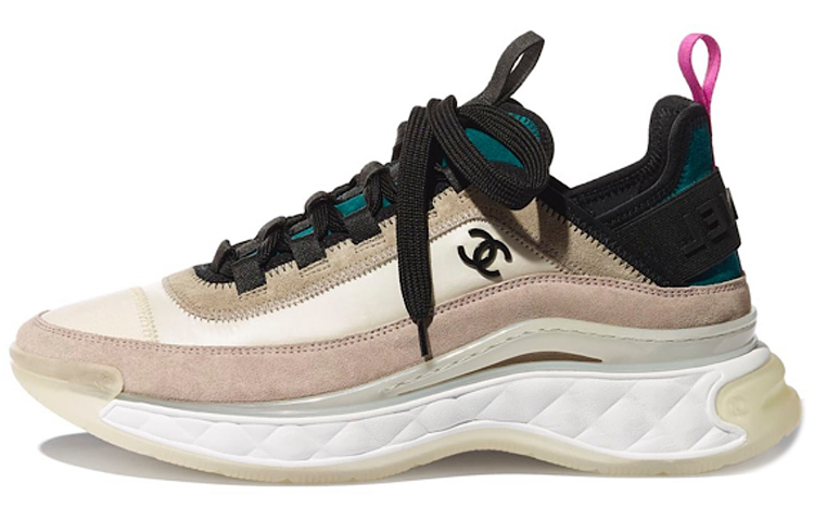 CHANEL Women's Velvet Calfskin & Mixed Fibers Sneaker 'Beige Pink' Women's