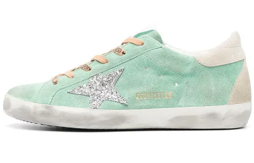 Golden Goose Super Star Skateboard Shoes Women's Low Top Gray Green