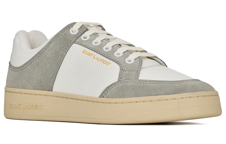 SAINT LAURENT SL/61 Low top Stylish Skateboarding Shoes Women's Gray White