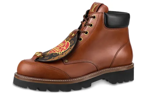 LOUIS VUITTON X Nigo Ankle Boots 'Brown With Black'