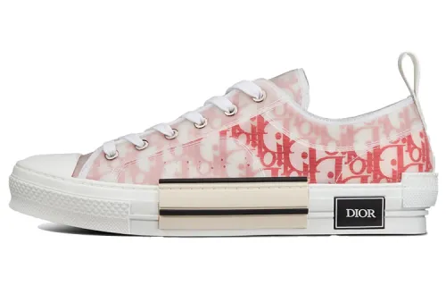 DIOR B23 Canvas Low top Stylish Skateboarding Shoes Men's Red White