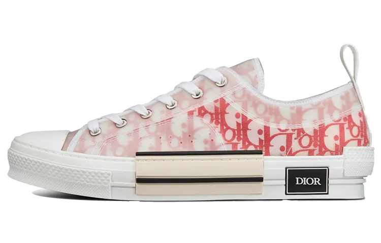 DIOR B23 Canvas Low top Stylish Skateboarding Shoes Men's Red White