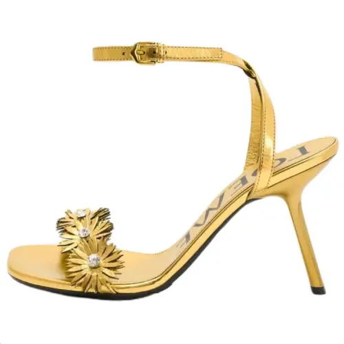 LOEWE Petal One Strap Sandals 9cm Women's Gold