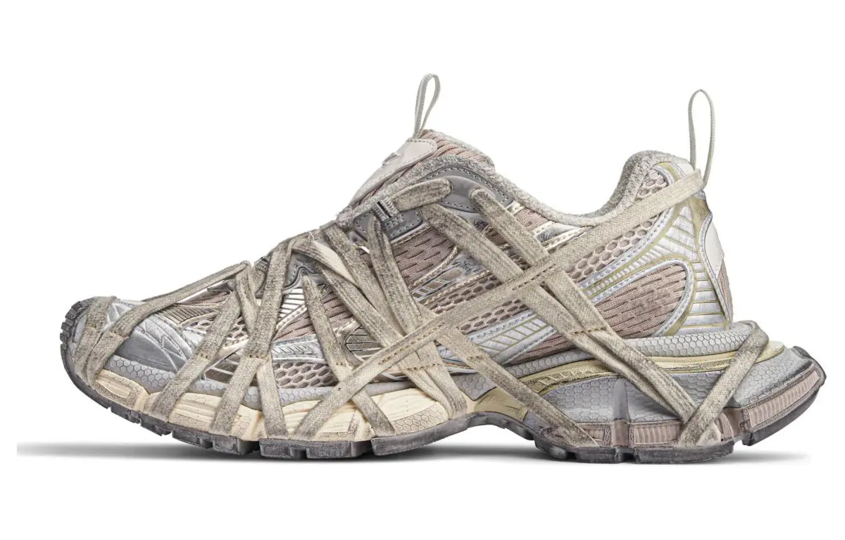 Balenciaga 3XL Extreme Lace 24ss Lace Up Style Mesh Low top Chunky Sneakers Women's Gray