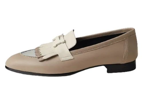 HERMES Royal Loafers Women's Beige Yellow