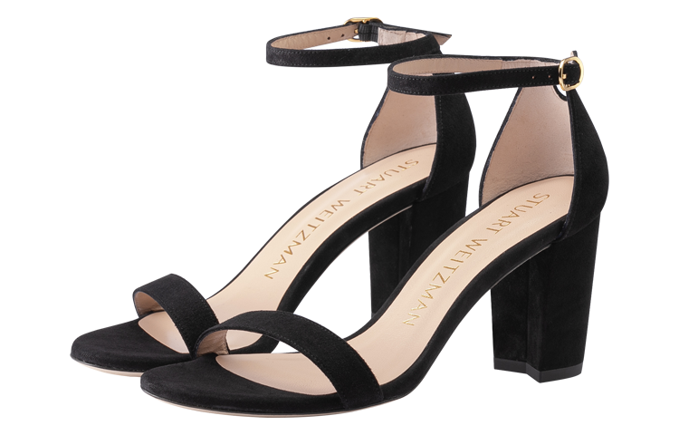Stuart Weitzman/SW Leather High Heel One Strap Sandals 8cm Women's Black