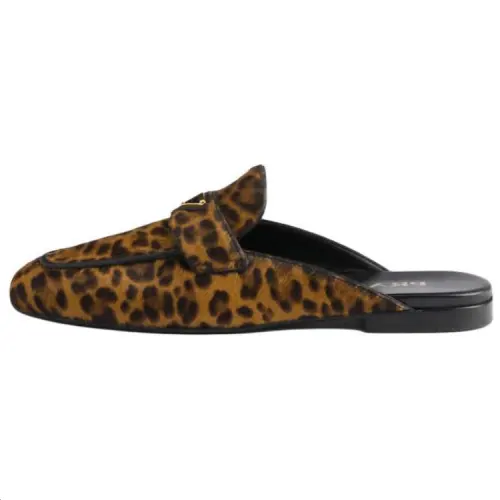 PRADA Rubber Sole Closed Toe Slippers Women's Brown