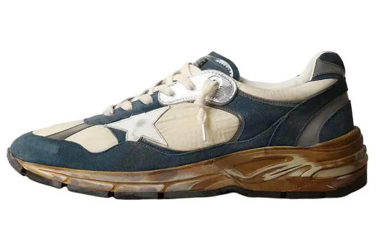 Golden Goose Dad Star Leather Lace Up Low top Chunky Sneakers Men's Blue