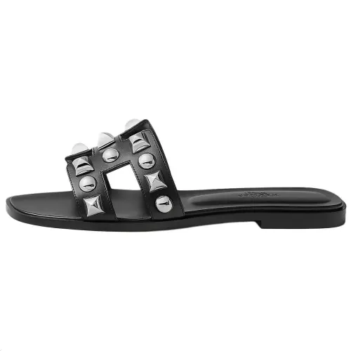 HERMES Oran Slide Slippers Women's Black