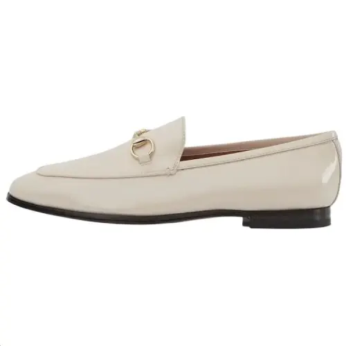 GUCCI Jordaan Patent Leather Loafers Women's White