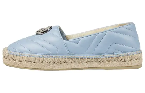 GUCCI Leather Women's Casual Shoes Women's Light Blue