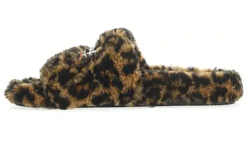 Balenciaga Furry Slide Leopard Brown Black