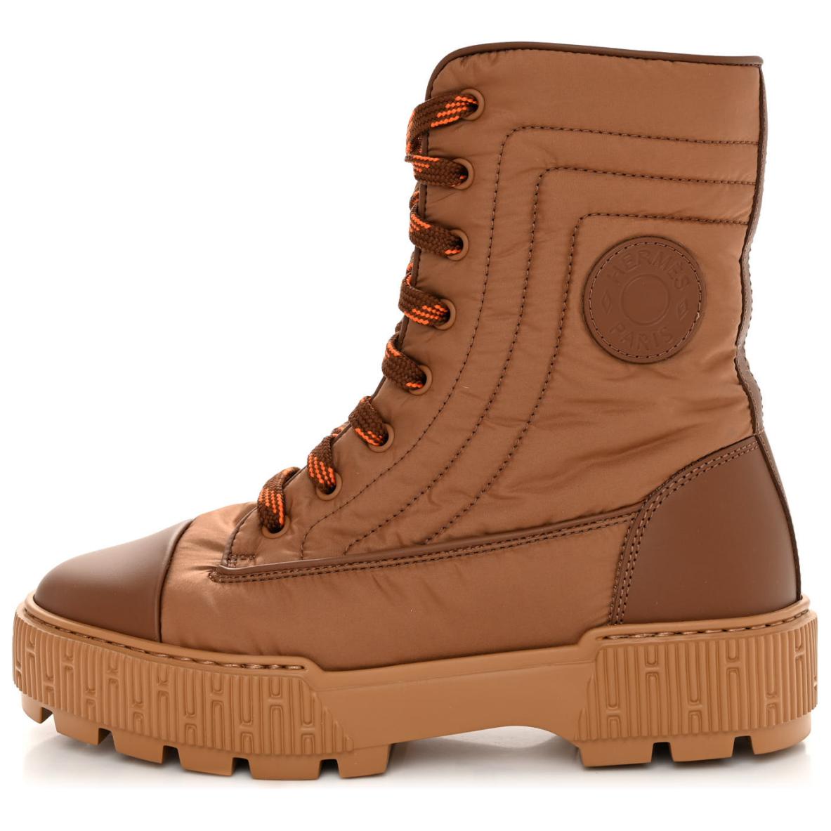 HERMES Fresh Fashion Trend Ankle Boots Women's Brown