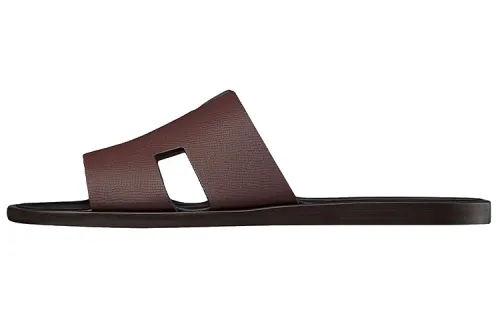 HERMES Izmir Slide Slippers Men's Bordeaux Red