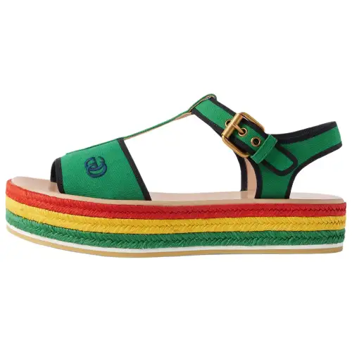 GUCCI One Strap Sandals 4cm Women's Green
