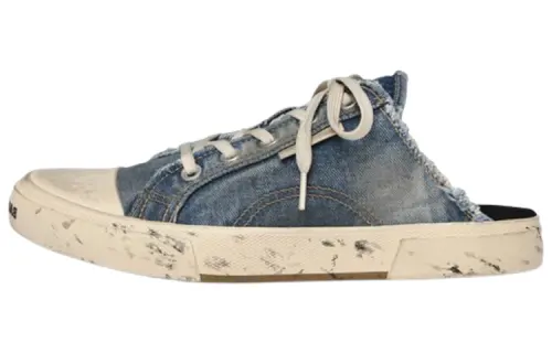 Balenciaga Paris Distressed Denim Mule 'Blue' Women's