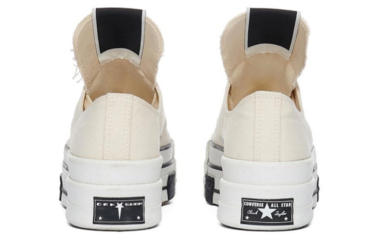 Converse x Rick Owens DRKSHDW Canvas Low top Skateboard Shoes 6cm Unisex White