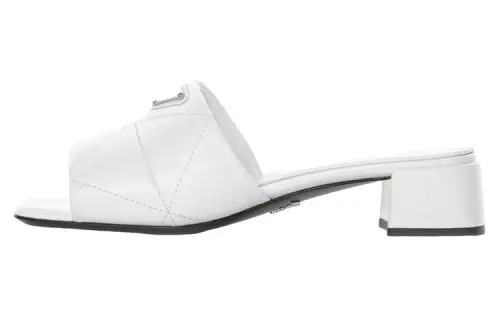 PRADA Logo-plaque Quilted Leather Mules