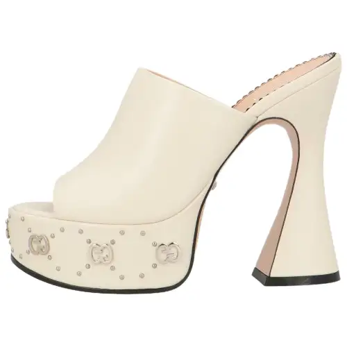 GUCCI Slide Slippers 14cm Women's Beige