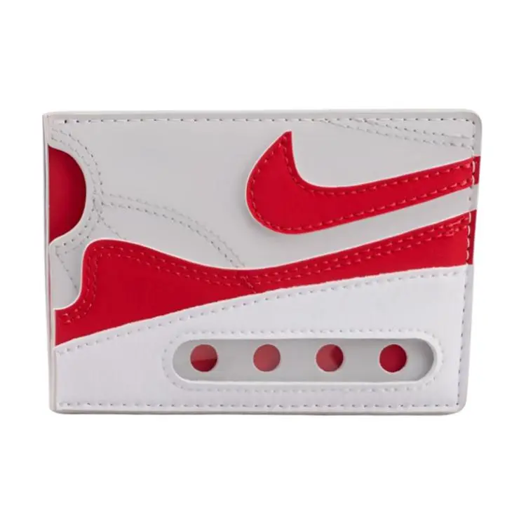 Nike Nylon Card Holders Unisex Light Gray & White & University Red