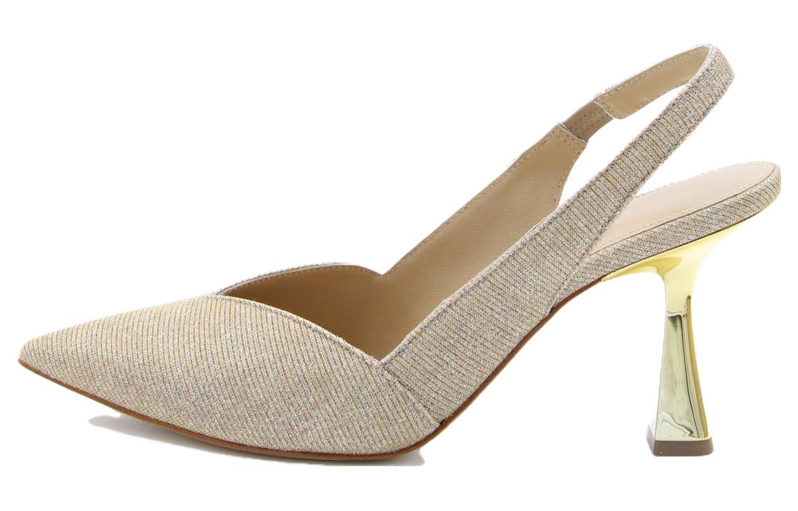 MICHAEL KORS Chelsea Fabric Flared Heel High Heels 8cm Women's Gold