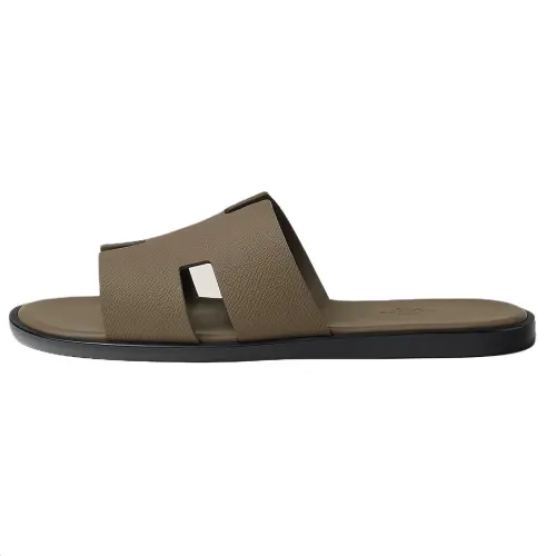 HERMES Izmir Slide Slippers Men's Dark Umber