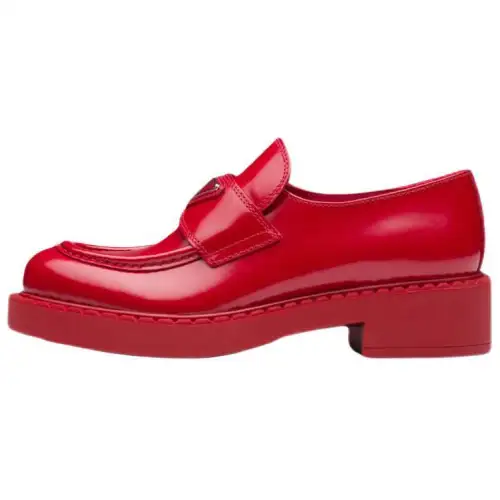 PRADA Chocolate Leather Casual Shoes Women's