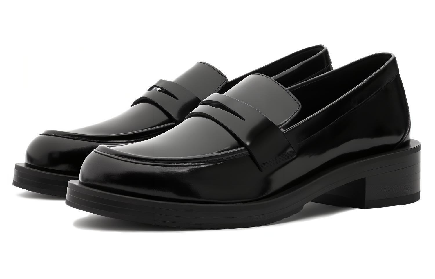 Stuart Weitzman/SW Cow Leather Loafers Women's Black