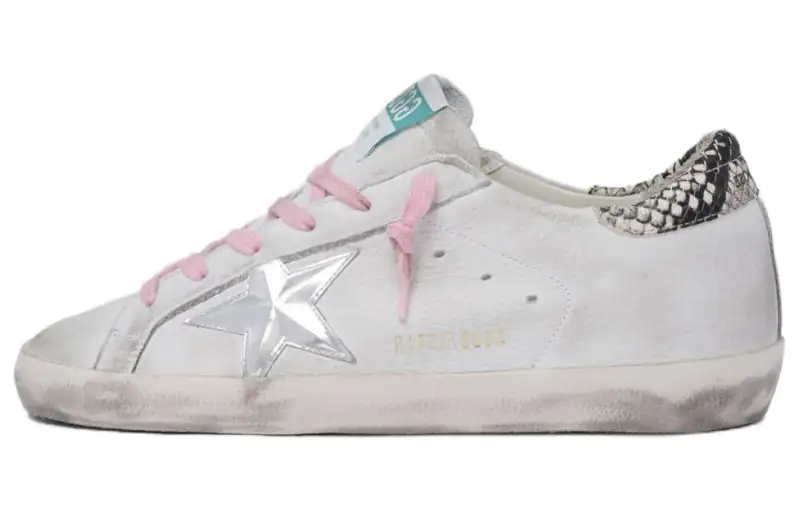 Golden Goose Super Star Classic Stylish Skateboarding Shoes Women's White Pink Blue