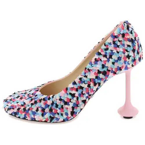 LOEWE Toy Leather Irregular Heel High Heels 9cm Women's Multicolor