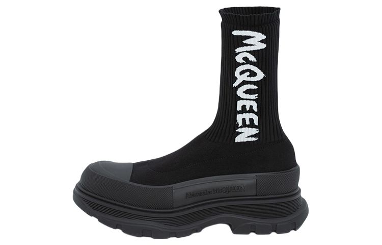 Мужские ботинки Alexander McQueen Tread Slick Graffiti (черные)