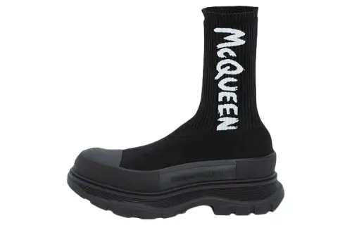 Alexander McQueen Tread Slick Logo Intarsia Boots