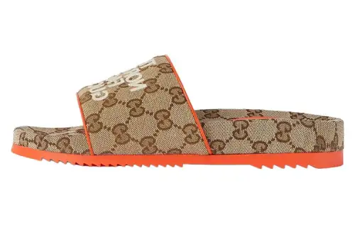 GUCCI X The North Face Slide Beige Orange Monogram
