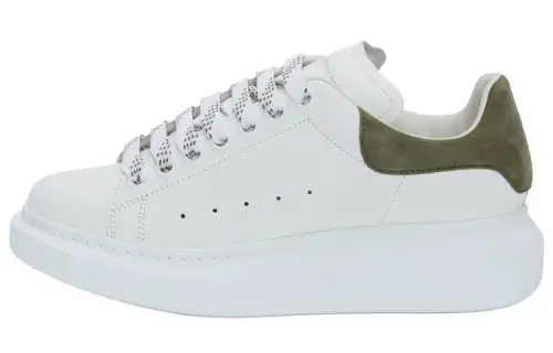 Alexander McQueen Oversized Sneaker 'White Khaki Green Suede' Women's