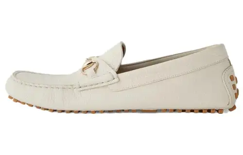 GUCCI Horsebit Gommino Loafers Men's White