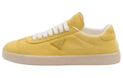 PRADA Suede Low top Skateboard Shoes Women's Yellow