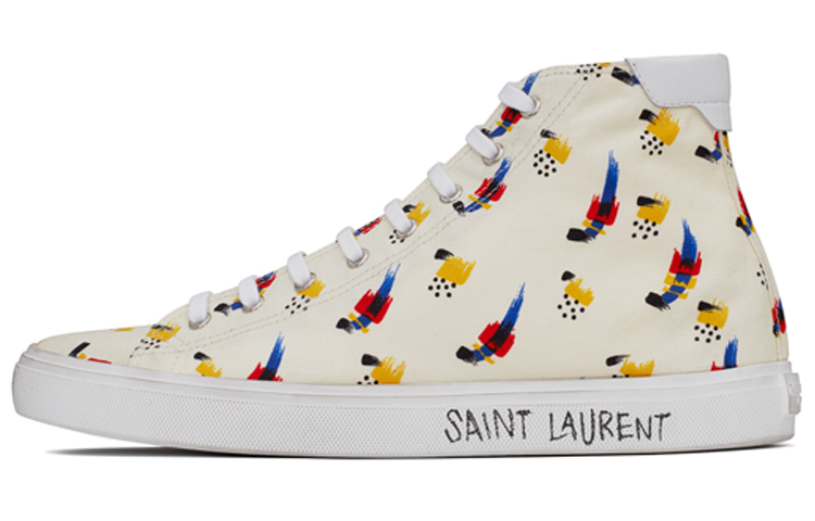 Мужские кеды SAINT LAURENT Malibu Coup De Pinceau (молочные)