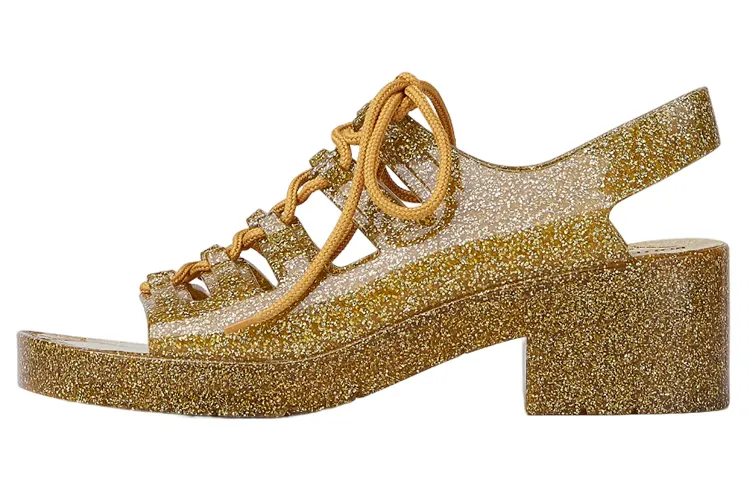 Bottega Veneta Jelly One Strap Sandals 6cm Women's Gold