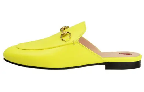 GUCCI Closed Toe Slippers Women's Neon Yellow