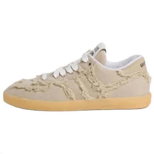 MIU MIU Fabric Low top Skateboard Shoes Women's Beige Yellow