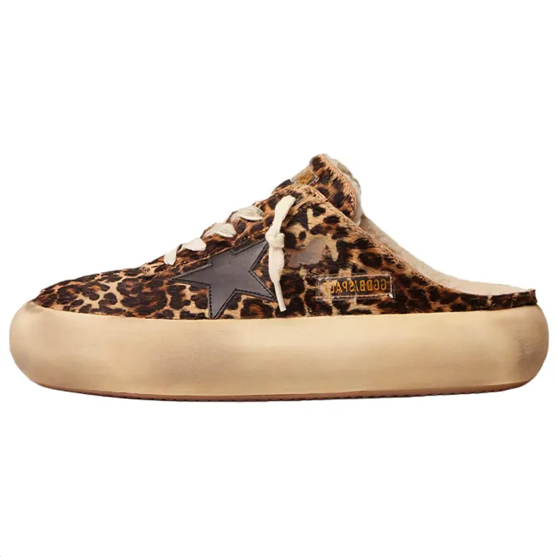 Golden Goose Space Star Rubber Sole Closed Toe Slippers Women's Brown Black
