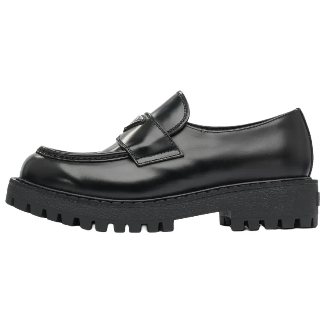 PRADA Monolith Cow Leather Loafers 6CM Men's Black