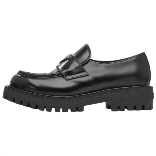 PRADA Monolith Cow Leather Loafers 6CM Men's Black