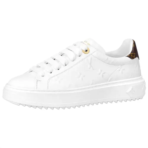 LOUIS VUITTON Time Out Sneakers 'White Monogram With Brown' Women's