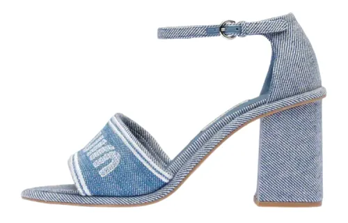 MIU MIU Denim One Strap Sandals Women's Blue