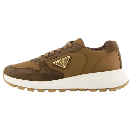 PRADA Re Nylon Suede Low top Casual Shoes Men's Brown