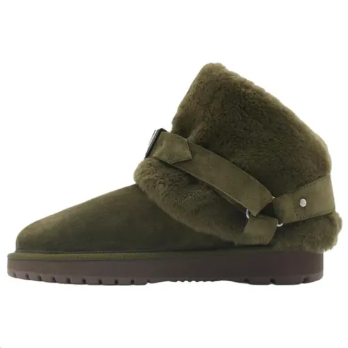 Burberry Chubby Short Snow Boots Women's Dark Green