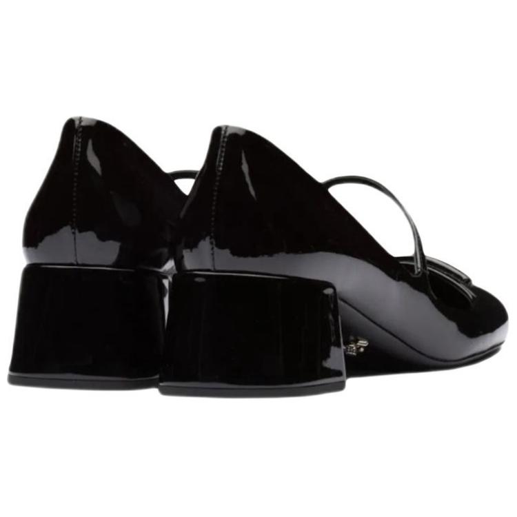 PRADA Patent Logo Mary Jane Shoes 'Black' Women's
